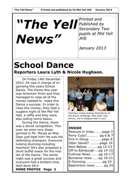 “The Yell News” Printed and Published by S2 Mid Yell JHS January 2013
