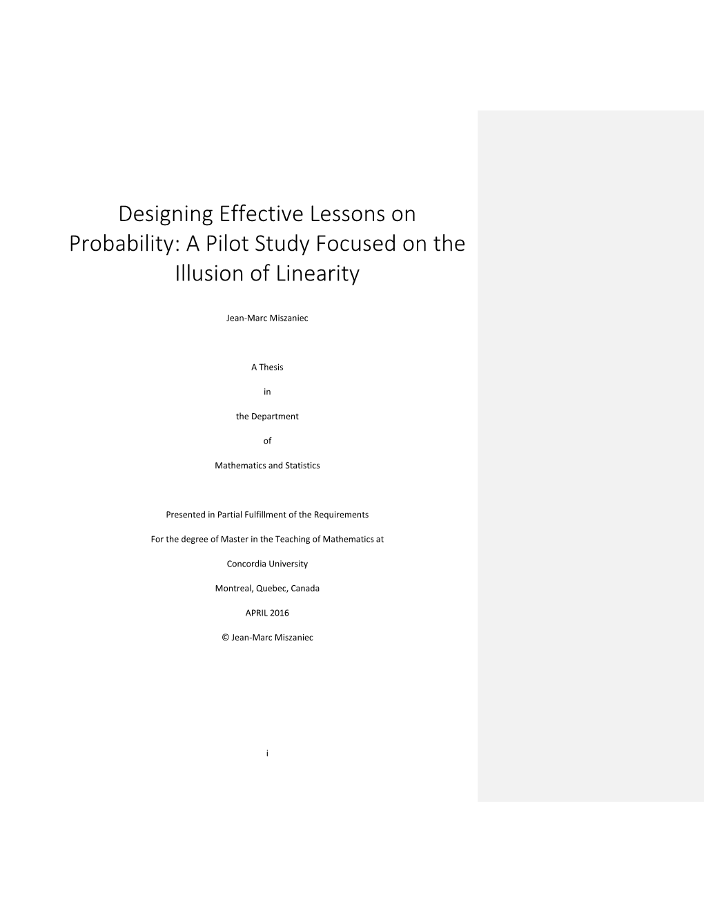 Designing Effective Lessons on Probability: a Pilot Study Focused on the Illusion of Linearity