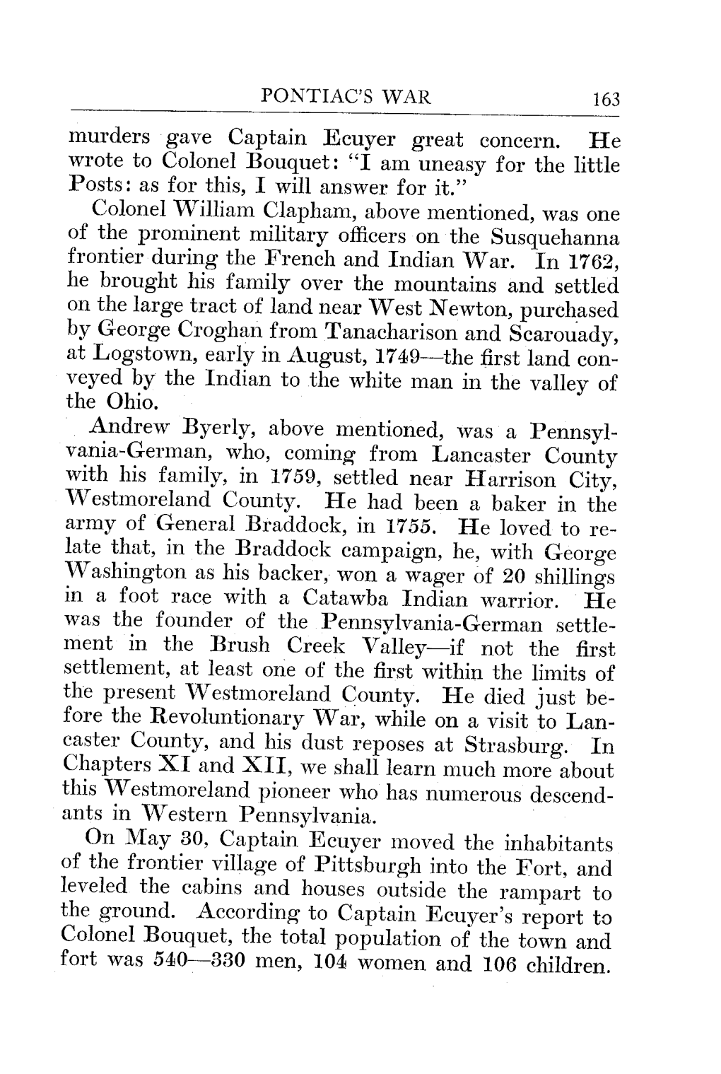 Murders Gave Captain Ecuyer Great Concern. He Wrote to Colonel Bouquet