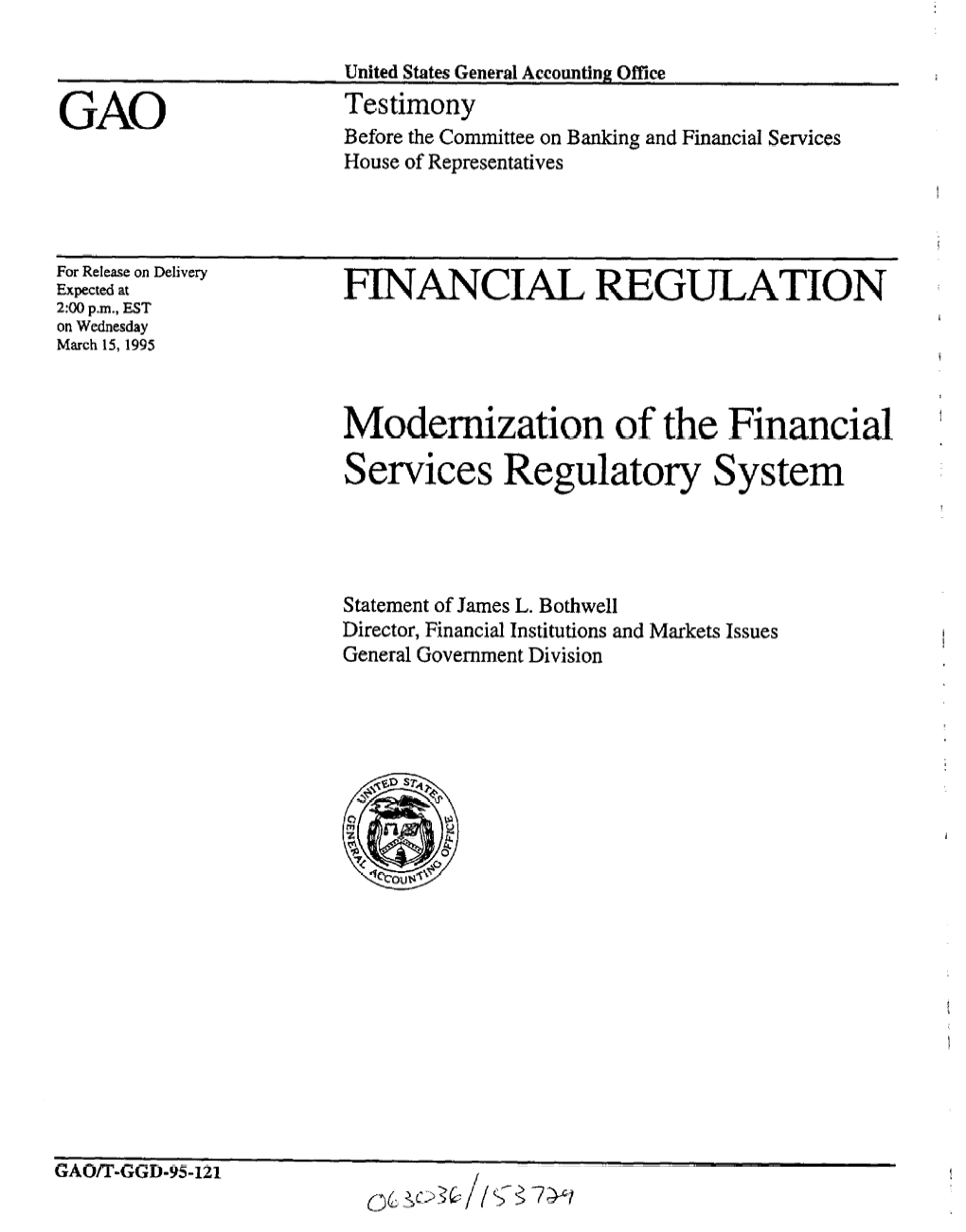 T-GGD-95-121 Financial Regulation