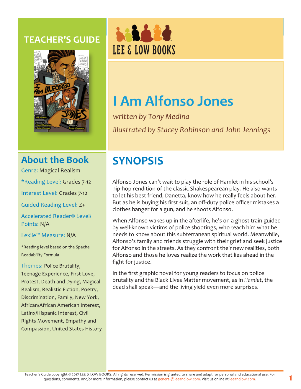 I Am Alfonso Jones TEACHER’S GUIDE