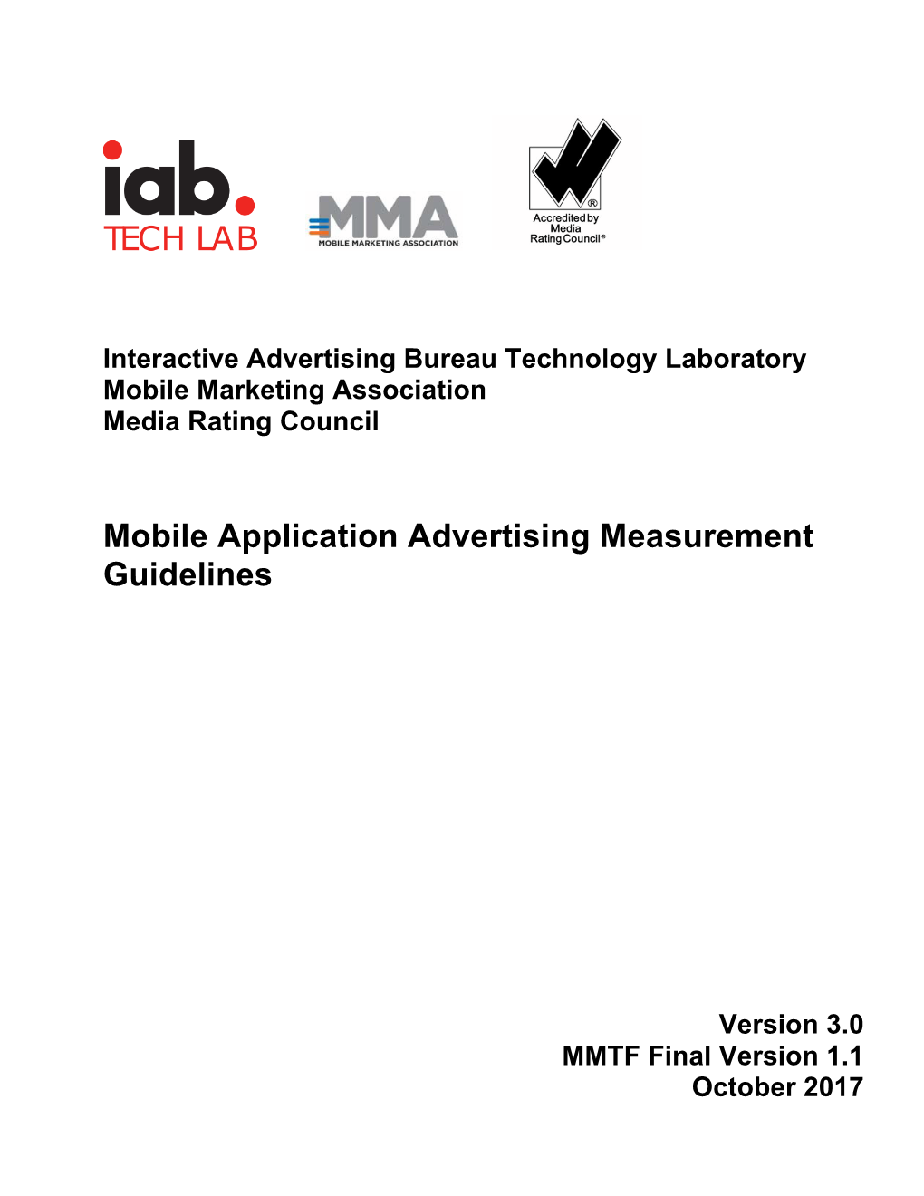 Mobile In-App Measurement Guidelines (MMTF Final V1.1)