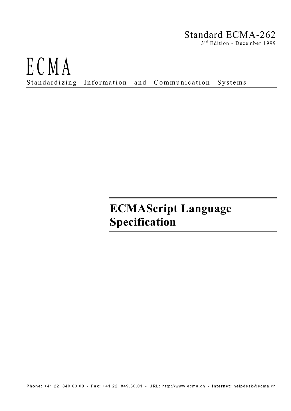 Standard ECMA-262 3Rd Edition