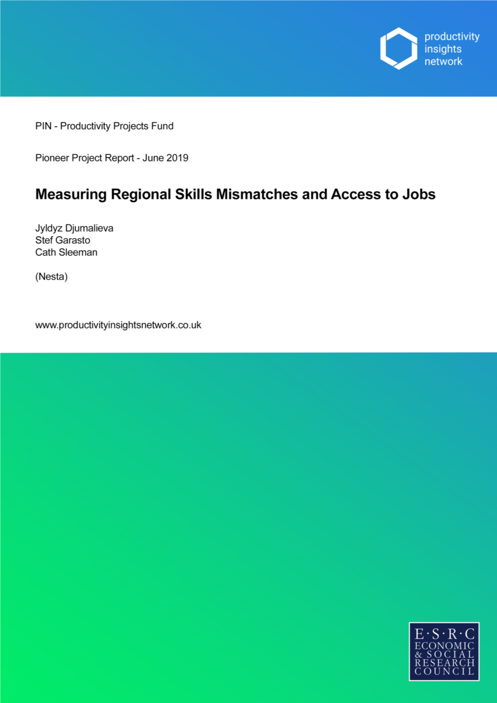 Report/Paper Title: Measuring Regional Skill Mismatches and Access to Jobs