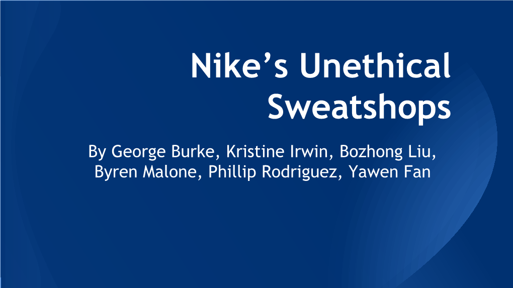 Nike's Unethical Sweatshops