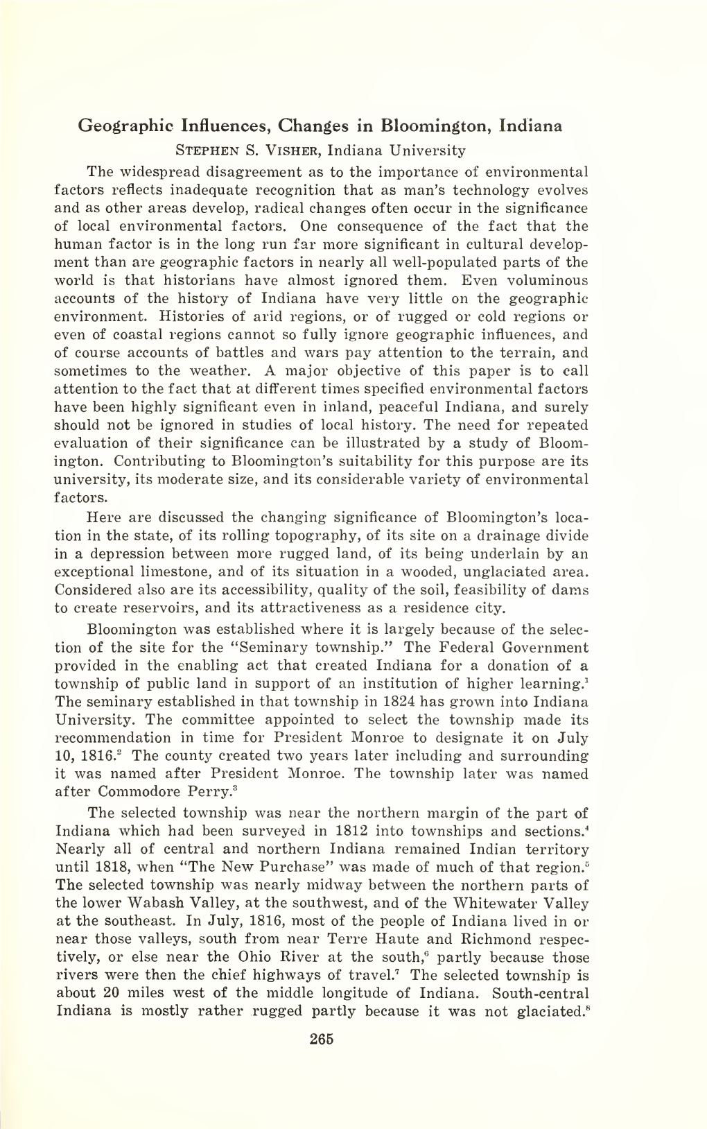 Proceedings of the Indiana Academy of Science