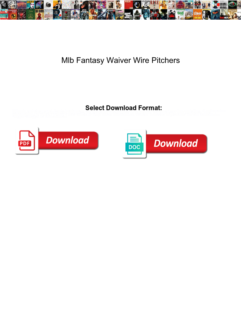 Mlb Fantasy Waiver Wire Pitchers