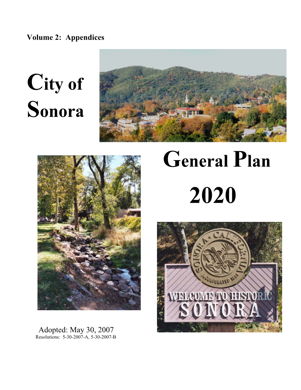 City of Sonora General Plan Bicycle and Pedestrian Facilities Plan