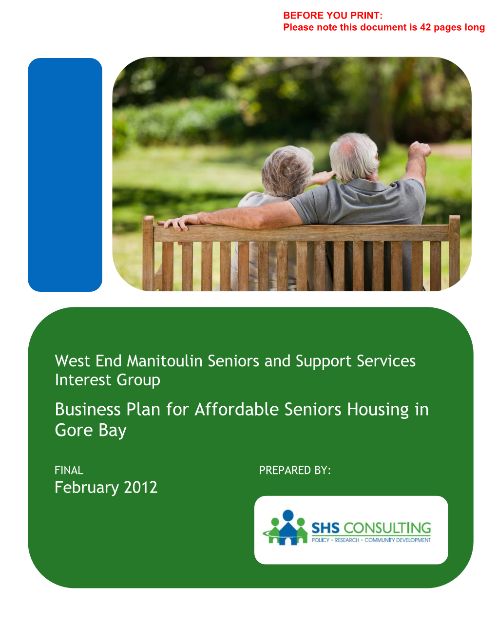 Business Plan for Affordable Seniors Housing in Gore