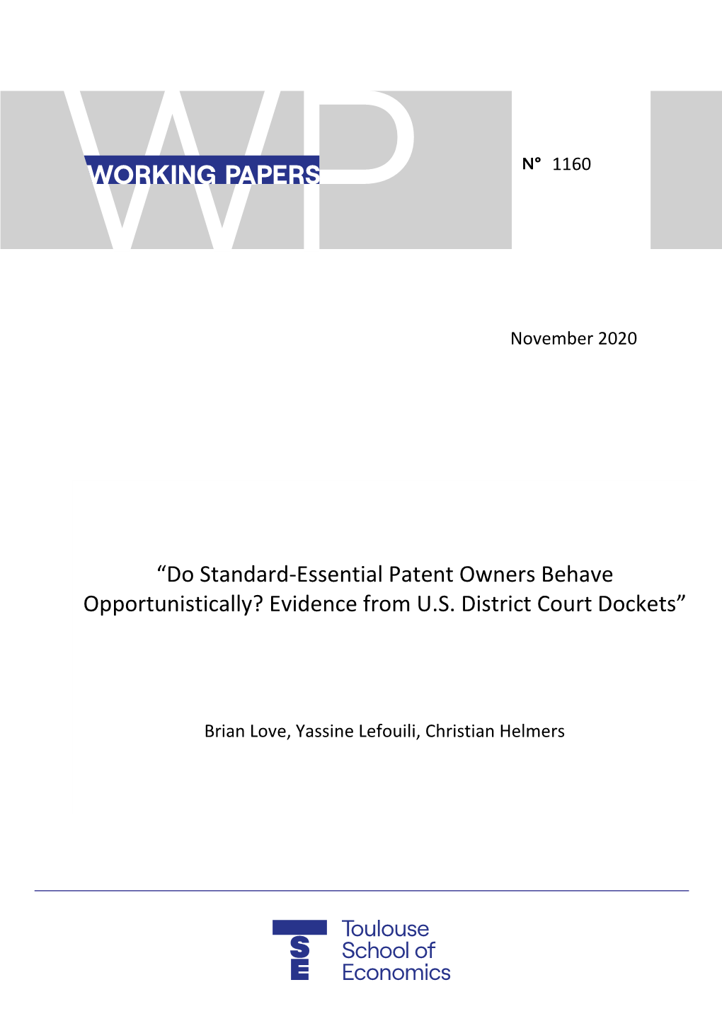 Do Standard-Essential Patent Owners Behave Opportunistically? Evidence from U.S