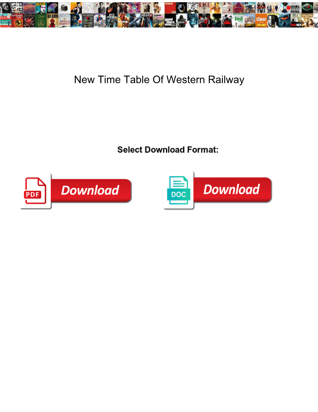 New Time Table of Western Railway John