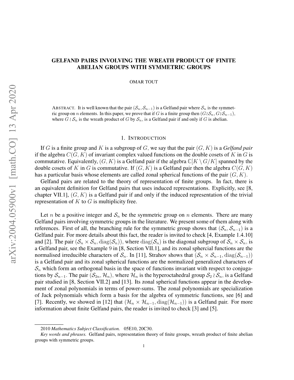 Gelfand Pairs Involving the Wreath Product of Finite Abelian Groups With