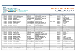 Preescolares-Municipios Ciclo Escolar 2019-2020
