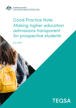 Making Higher Education Admissions Transparent for Prospective Students