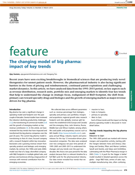 The Changing Model of Big Pharma: Impact of Key Trends