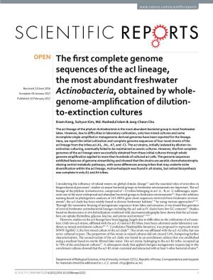 The First Complete Genome Sequences of the Aci Lineage, the Most