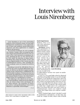 Interview with Louis Nirenberg