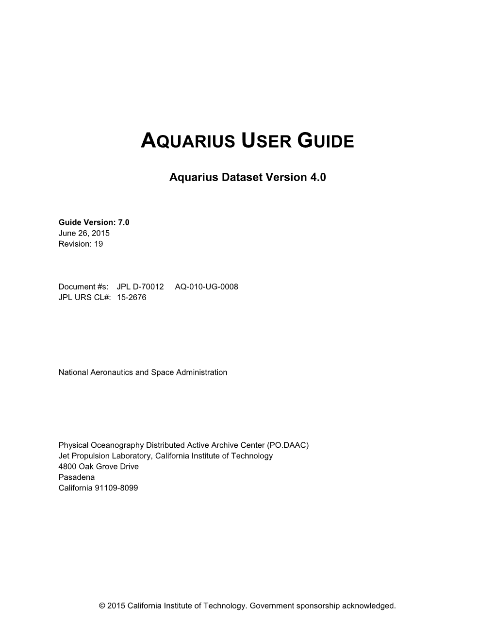 Aquarius User Guide