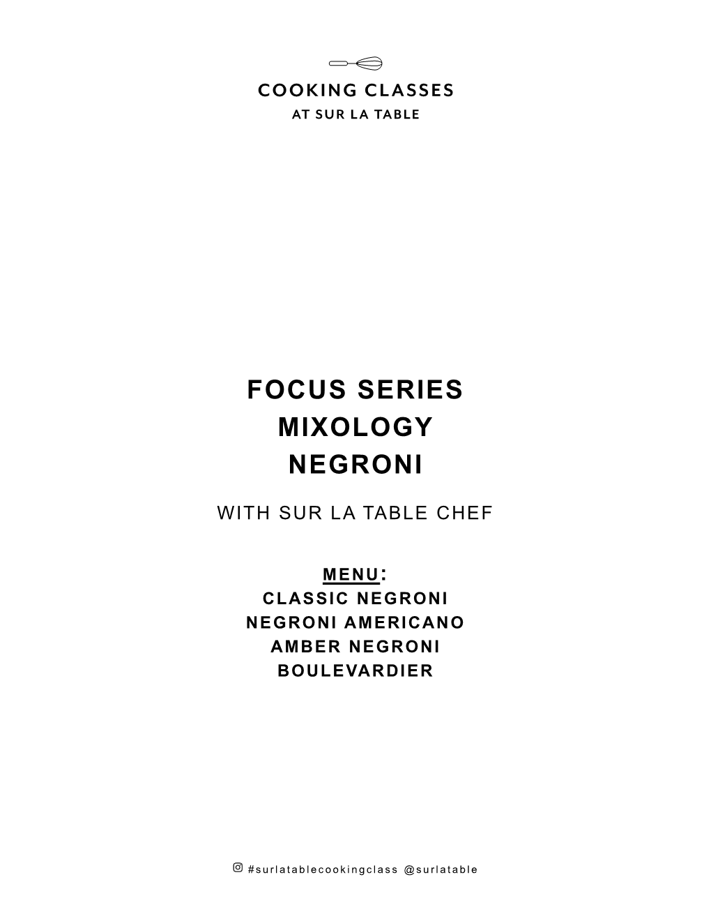 Focus Series Mixology Negroni