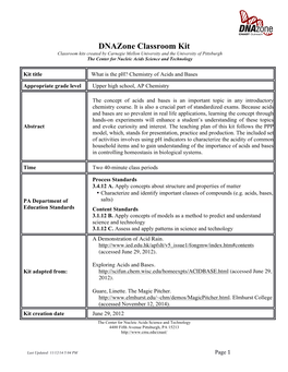 Dnazone Classroom Kit Classroom Kits Created by Carnegie Mellon University and the University of Pittsburgh the Center for Nucleic Acids Science and Technology