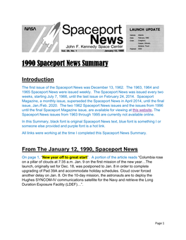 1990 Spaceport News Summary