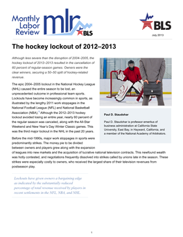 The Hockey Lockout of 2012–2013