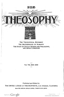 Theosophy V7 1918-1919