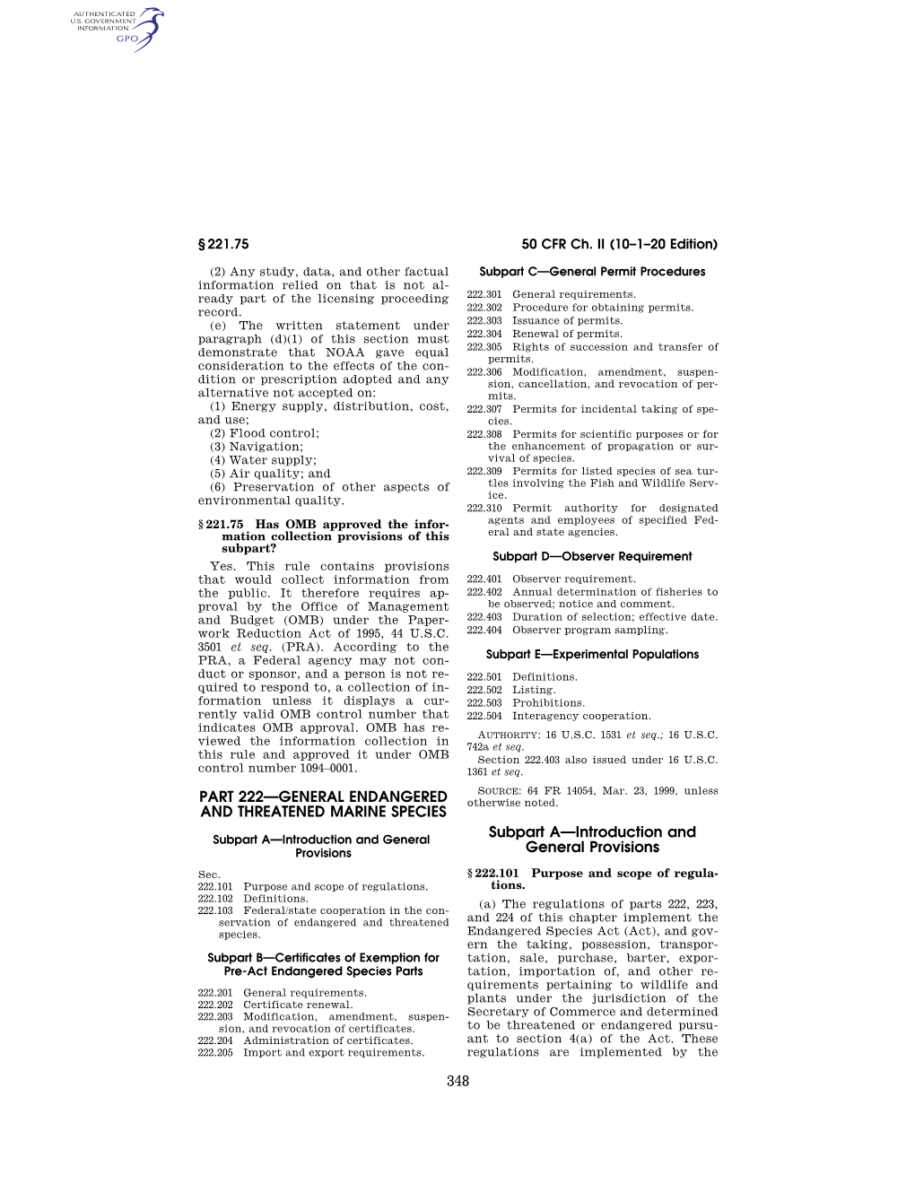 373 Subpart E—Experimental Populations