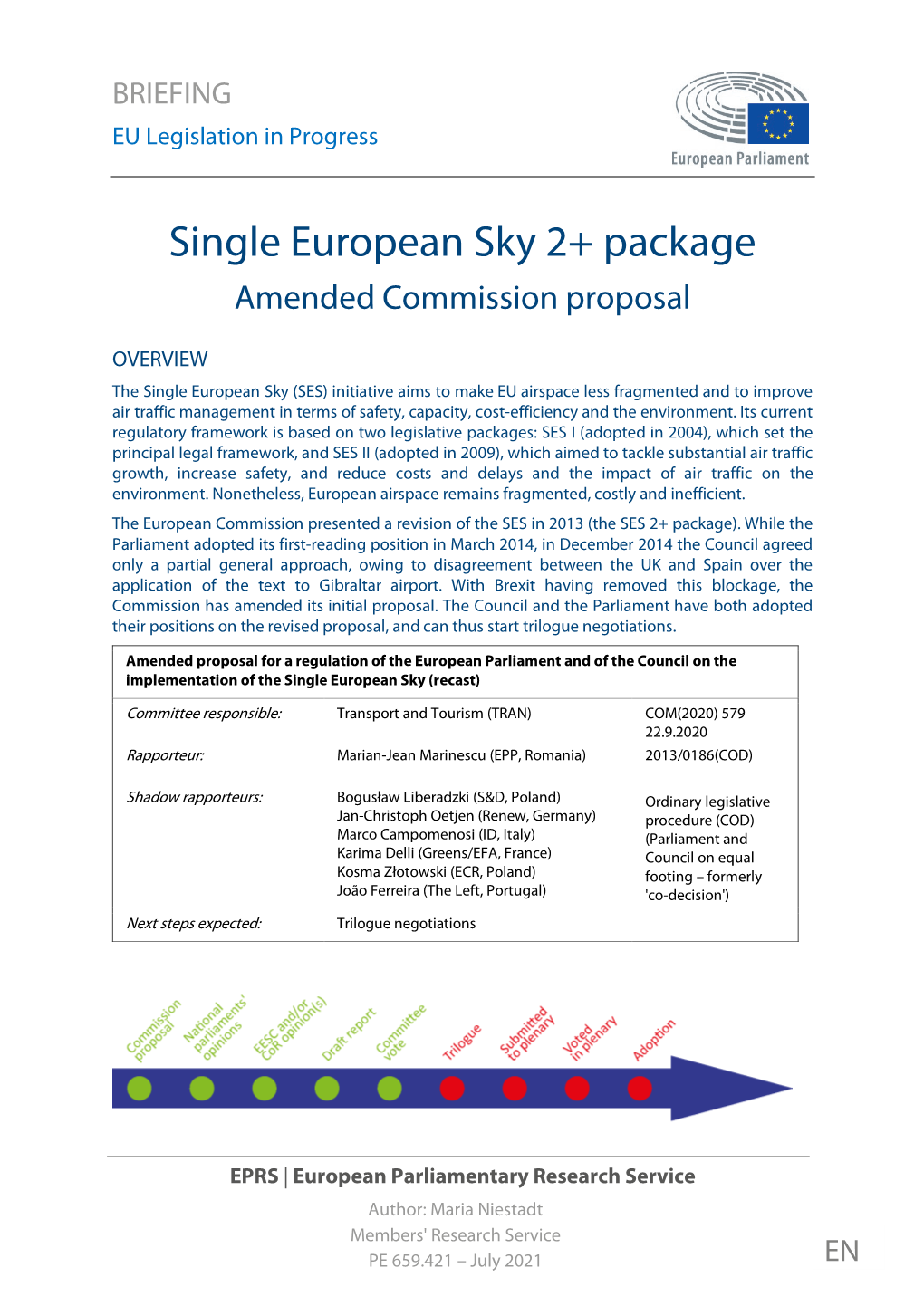 Single European Sky 2+ Package Amended Commission Proposal