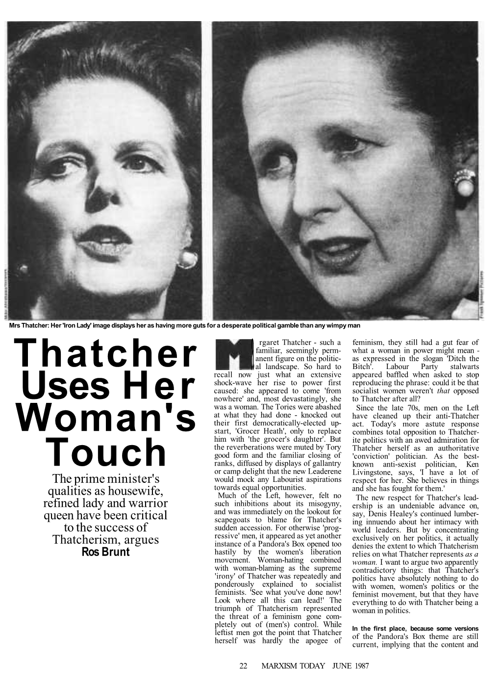 Thatcher Uses Her Woman's Touch