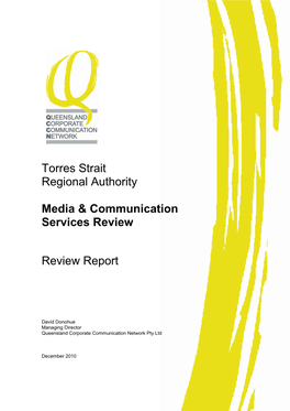 Torres Strait Regional Authority Media & Communication Services Review Review Report
