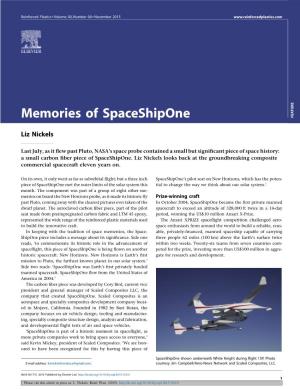 Memories of Spaceshipone FEATURE
