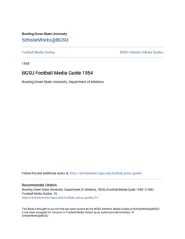 BGSU Football Media Guide 1954