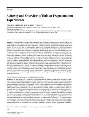 Habitat Fragmentation Experiments