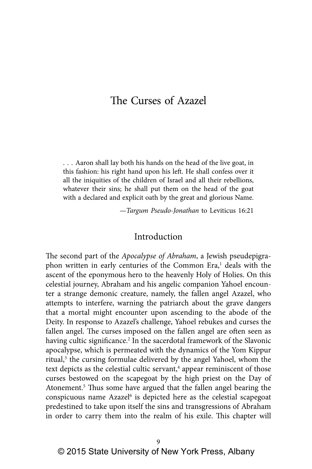 Divine Scapegoats Explore Azazel’S Curses and Their Role in the Sacerdotal Framework of the Slavonic Apocalypse