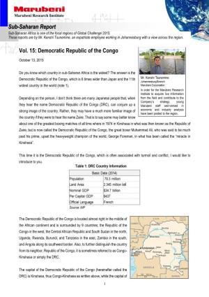Democratic Republic of the Congo Sub-Saharan Report
