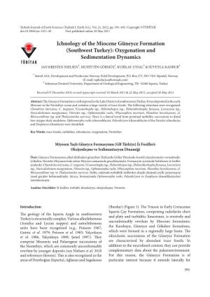 Ichnology of the Miocene Güneyce Formation (Southwest Turkey): Oxygenation and Sedimentation Dynamics