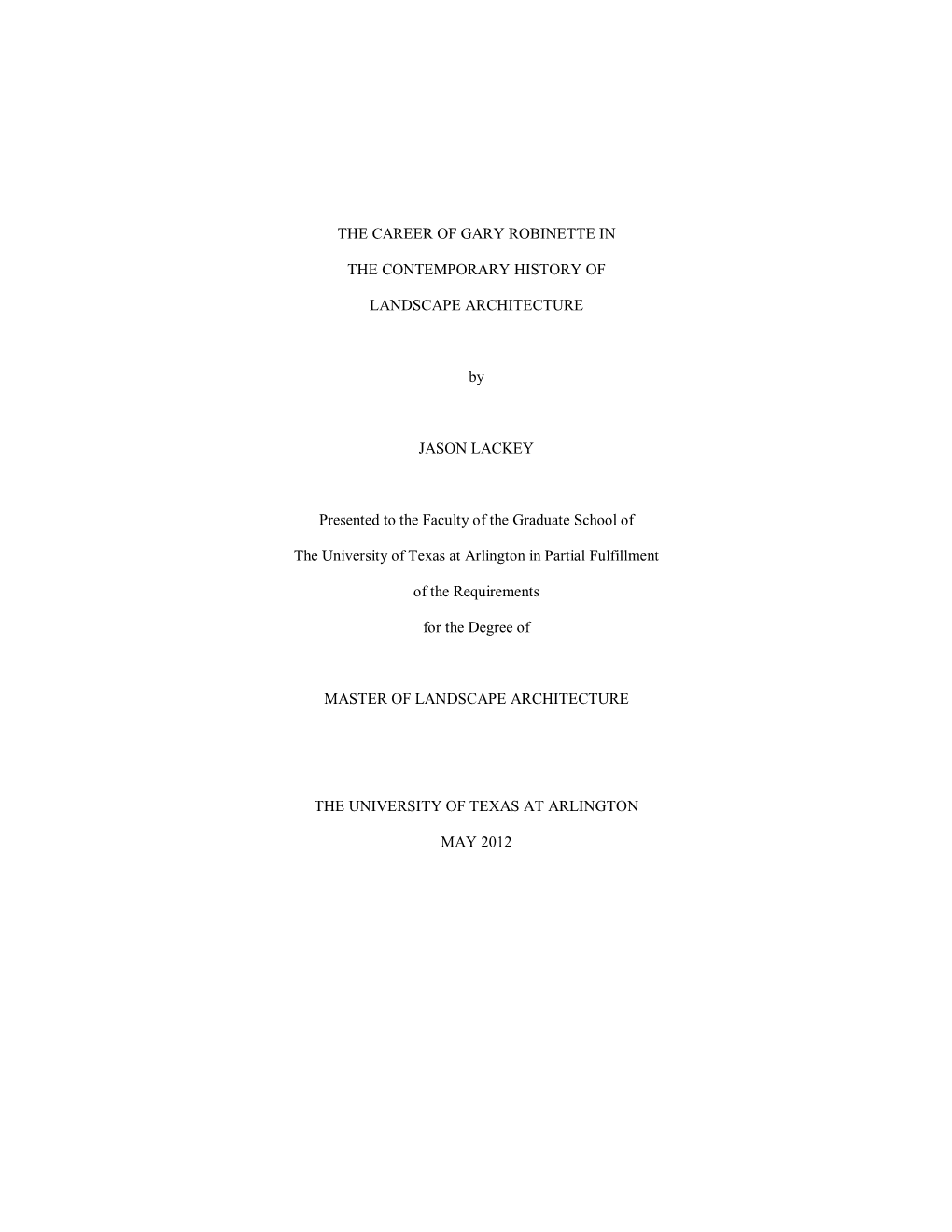 University of Texas at Arlington Dissertation Template