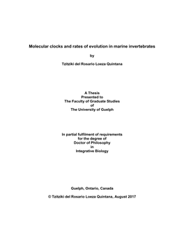 Molecular Clocks and Rates of Evolution in Marine Invertebrates