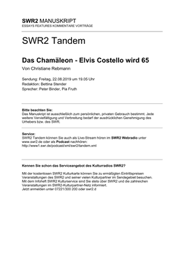 Elvis Costello Wird 65 Von Christiane Rebmann