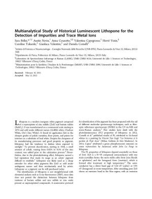 Multianalytical Study of Historical Luminescent Lithopone for The