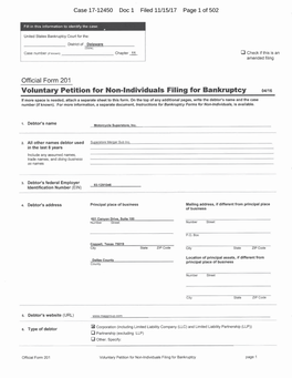 Case 17-12450 Doc 1 Filed 11/15/17 Page 1 Of