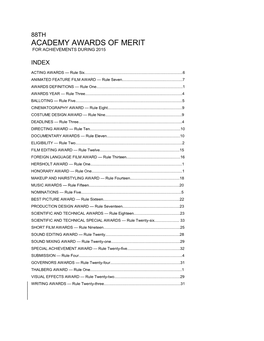Academy Awards of Merit for Achievements During 2015