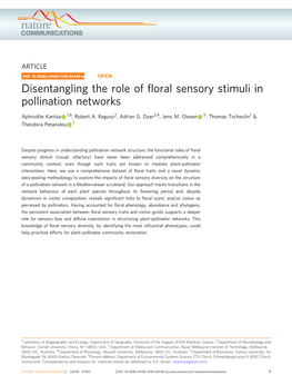 Disentangling the Role of Floral Sensory Stimuli in Pollination Networks