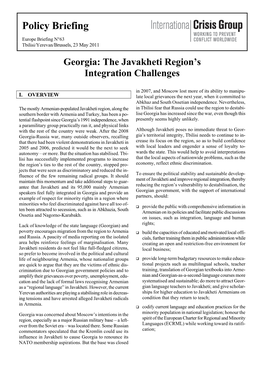 Georgia: the Javakheti Region's Integration Challenges