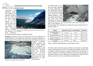 Glacial Erosion by Direct Observation of Landscapes That the Ice/Bedrock Interface Experience Glacia- in Tunnels Drilled Into Gla- Tion Undergo Con- Ciers