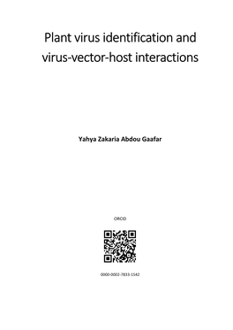 Plant Virus Identification and Virus-Vector-Host Interactions