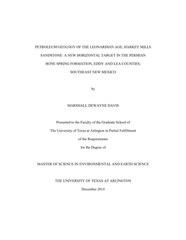 Petroleum Geology of the Leonardian Age, Harkey Mills