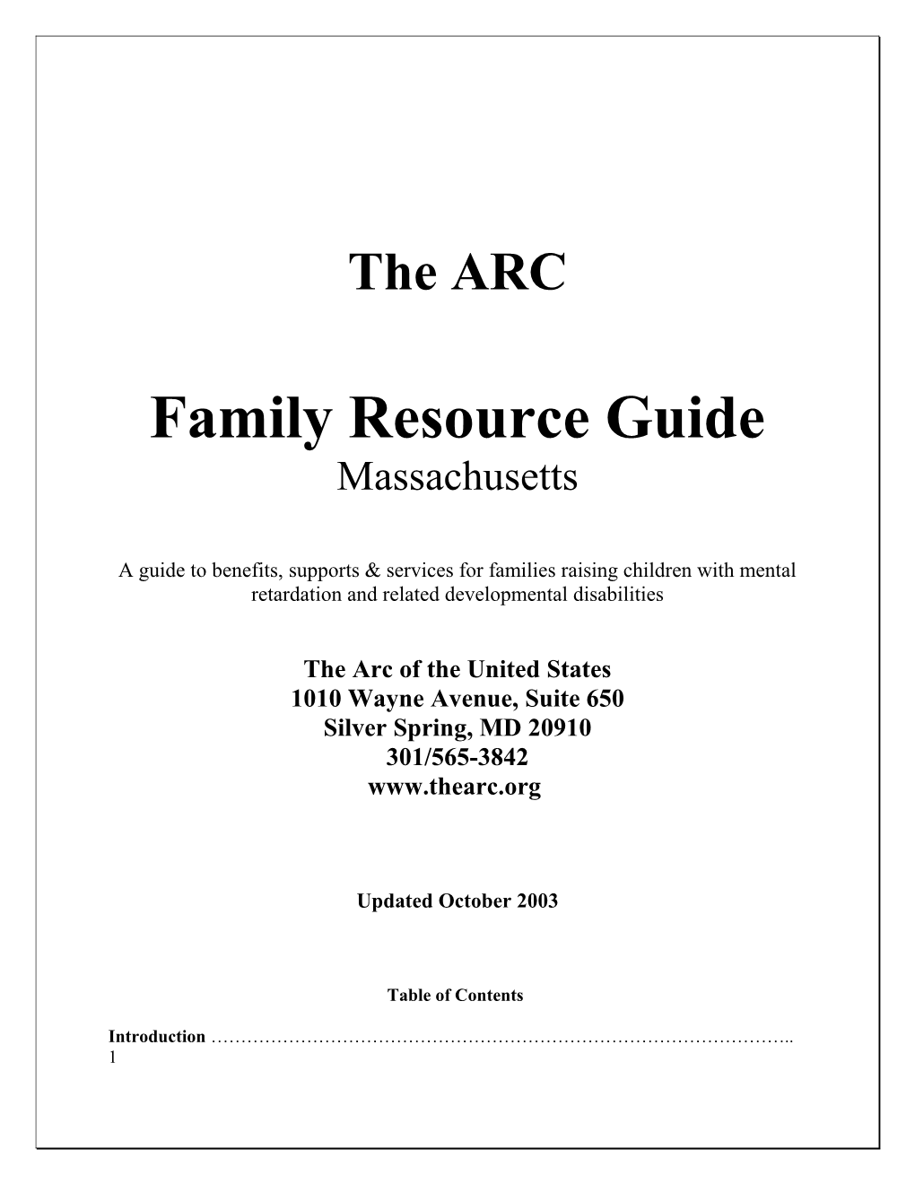 Family Resource Guide