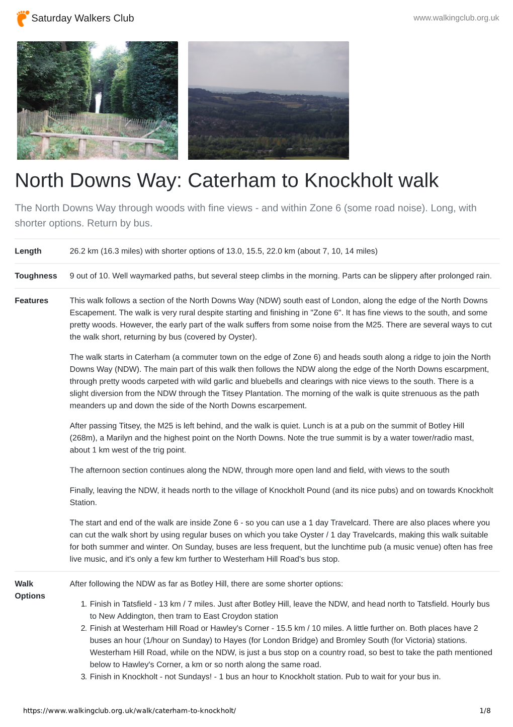 North Downs Way: Caterham to Knockholt Walk